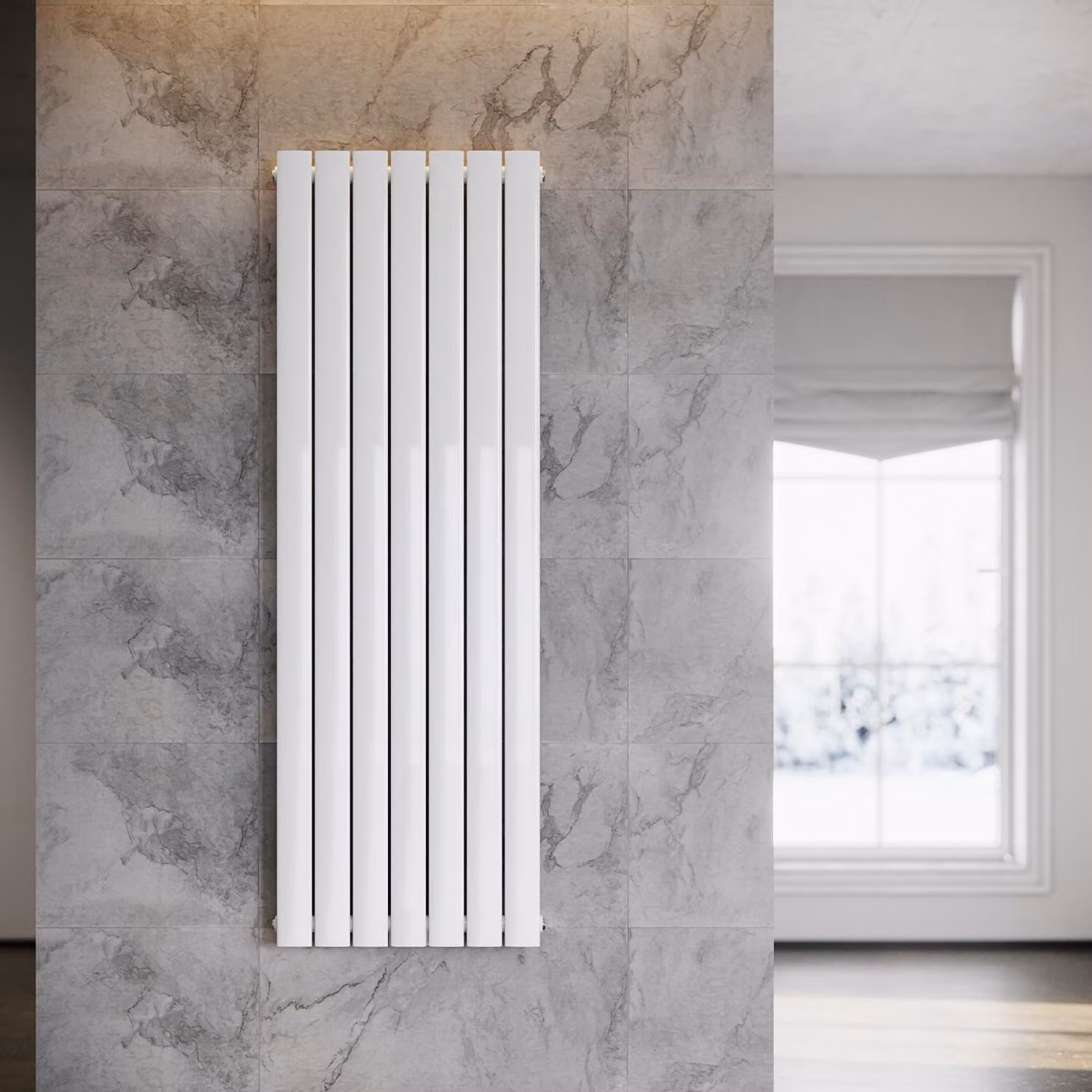 SONNI: Radiatore a pannello, design verticale, a singolo strato, bianco, dimensioni 1600x542 mm, senza resistenza riscaldante
