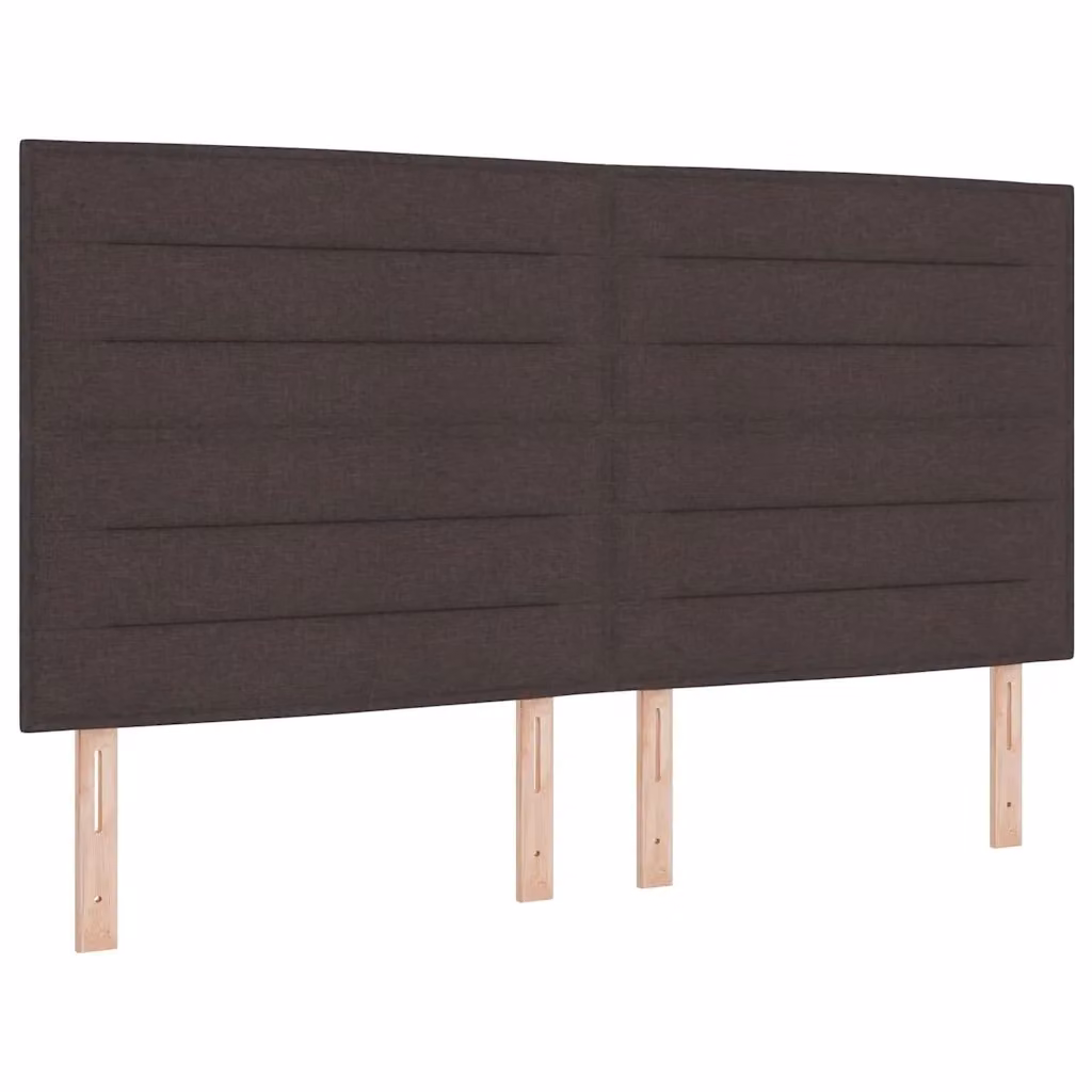 Testiera per letto imbottita vidaXL in tessuto marrone con struttura in legno di pino, L: 180 cm, H: 128 cm, P: 7 cm – 2