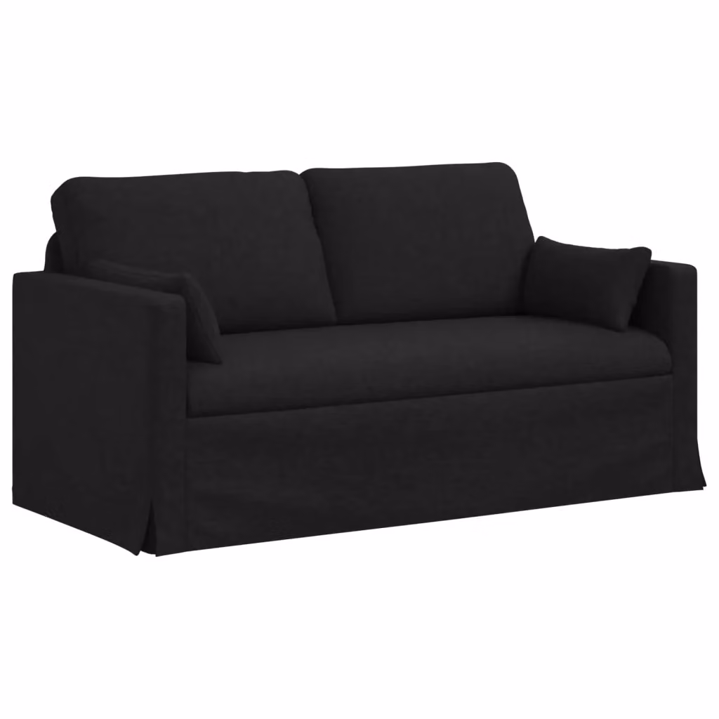 vidaXL Divano Nero in Tessuto con Struttura in Metallo L: 158 cm, P: 78 cm, H: 80 cm – 2