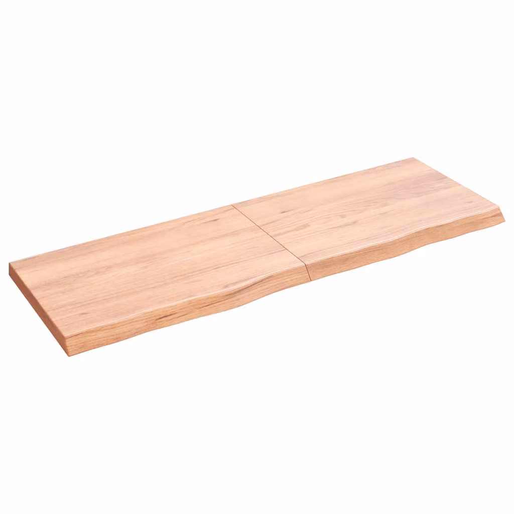 Ripiano da muro vidaXL in legno di rovere massello marrone L: 120 cm, P: 40 cm, H: 2-4 cm