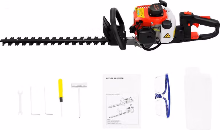 Tagliasiepi/tagliabordi - Benzina Doppia lama - Lunghezza lama 56 cm - Due tempi Raffreddato ad aria, monocilindrico - Potenza 0,65 kW, 9000 giri/min - Nero