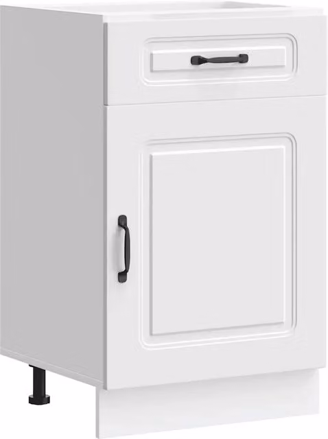 Base da cucina Kalmar bianca in legno multistrato con ante a battente e cassetti
