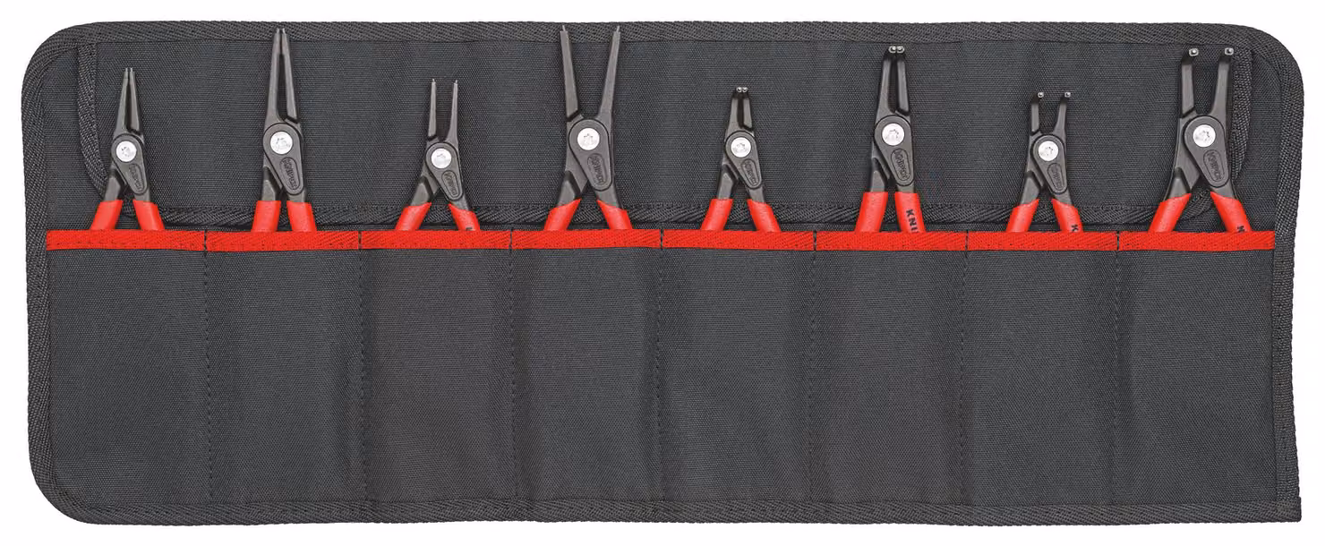 Set di pinze di precisione e sicurezza, 8 pezzi, in custodia con rotelle Knipex | 4003773081579