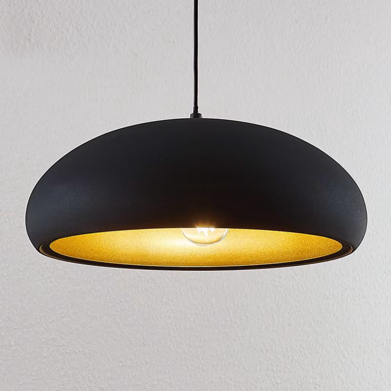 Lampada a sospensione Gerwina Lindby, dimmerabile, Nero, Soggiorno / Sala da pranzo, Metallo, Moderno, Lampada a sospensione