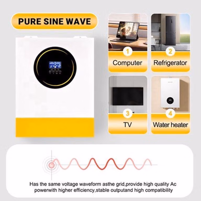 Inverter ibrido solare da 11 kW - ingresso 500 VDC e uscita 48 VDC, con onda sinusoidale pura e Wi-Fi