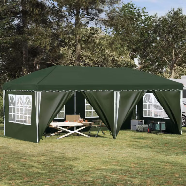 vidaXL Tenda per feste a pop-up verde L: 575 cm, P: 288 cm, H: 245 cm