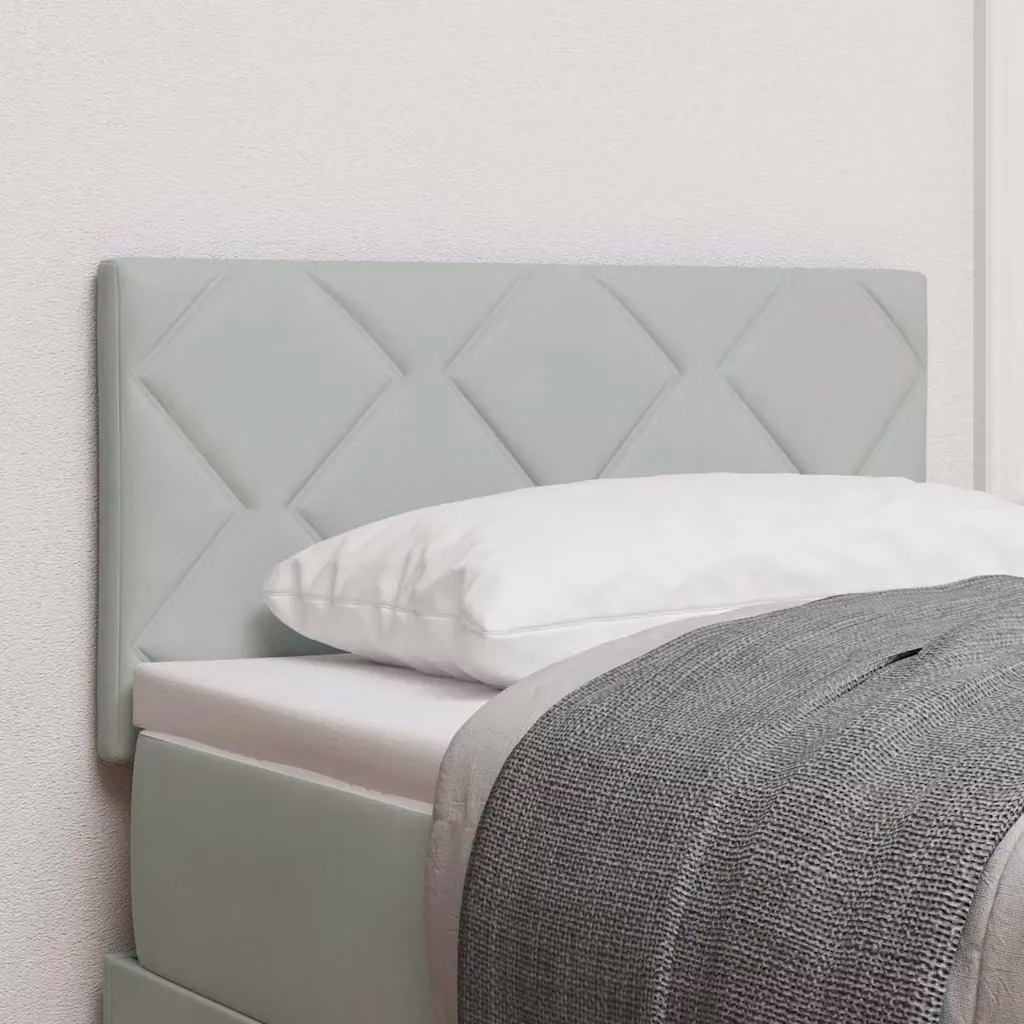 Testiera per letto con illuminazione LED vidaXL in velluto grigio chiaro, larghezza: 80 cm