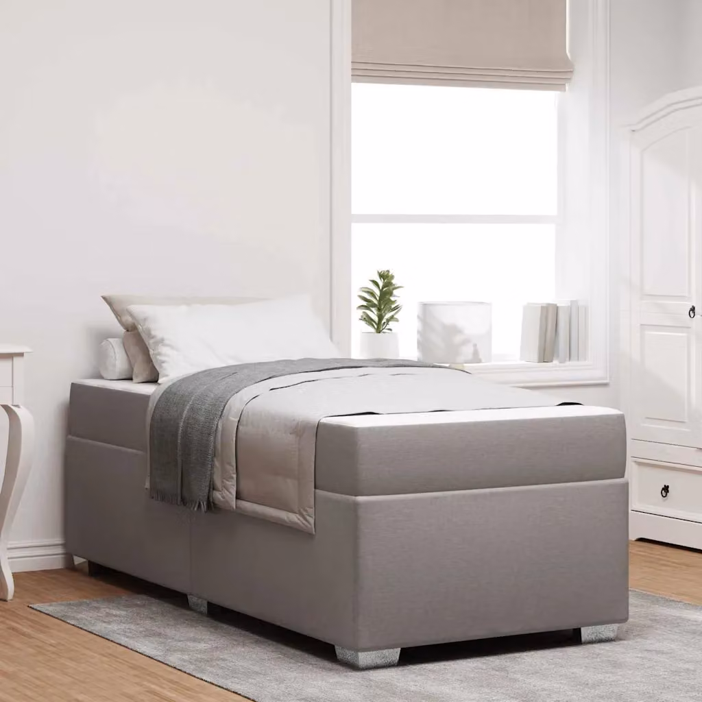 Struttura del letto moderna Talpa vidaXL in tessuto beige o grigio, L/P: 90 x 190 cm – 1