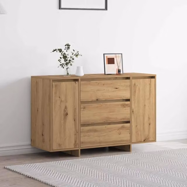 Credenza Buffet Moderna vidaXL in Legno Rovere Marrone per Cucina e Soggiorno L/P/H: 120 x 41 x 75 cm
