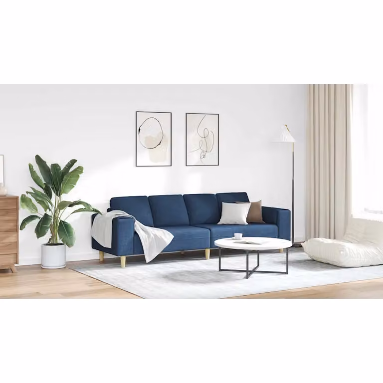 Divano per soggiorno vidaXL blu in tessuto con design minimalista L 250 x P 77 x H 76 cm