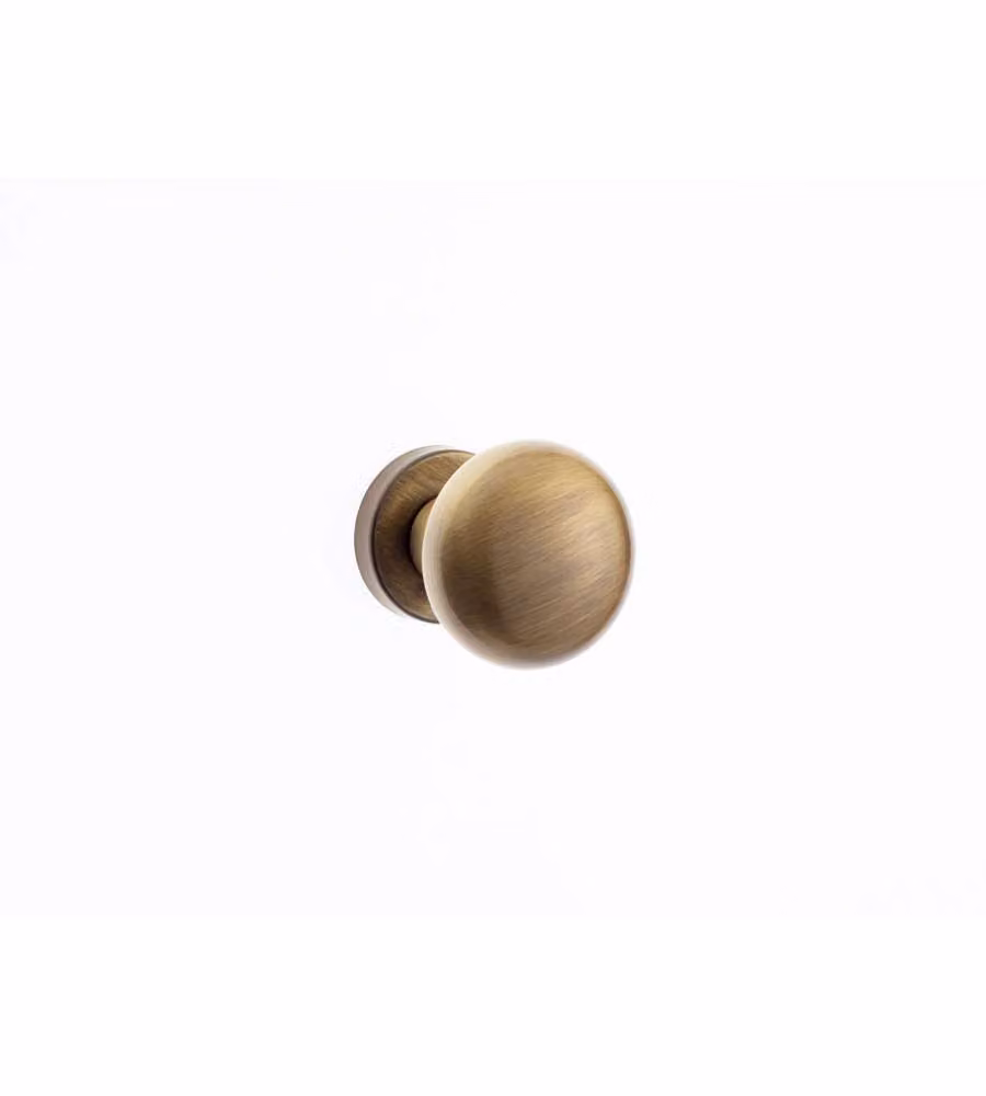 Pomolo DUE FISSO mm.60 CON ROSETTA BRONZO GRAFFIATO
