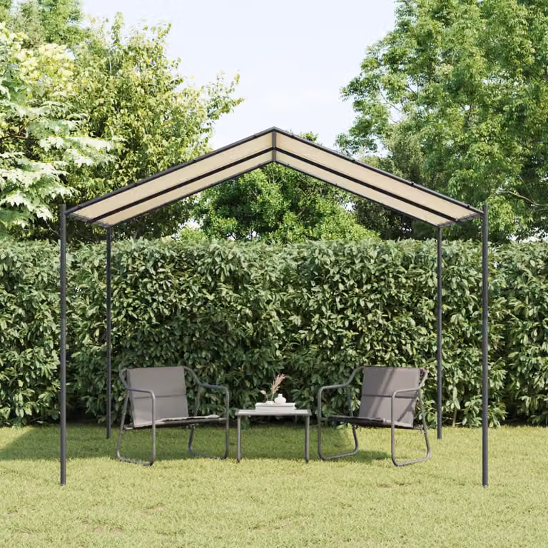 vidaXL Tenda a Baldacchino Beige in Acciaio e Poliestere 3 x 3 m