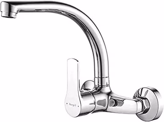 Montaggio a muro per rubinetto cucina 360° girevole in acciaio inox per vasca d'acqua cucina