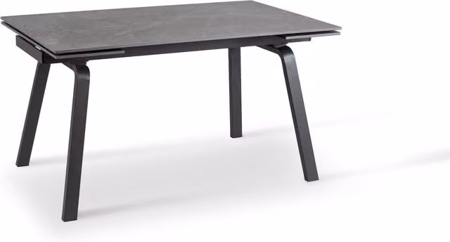 E-Stylo Tavolo allungabile moderno con top in pietra nero opaco e gambe in metallo antracite L: 140/200 cm, P: 80 cm, H: 76 cm – 1