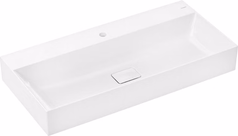 hansgrohe Xevolos E lavabo à poser, sans trop-plein, poli, SmartClean, 1000x480mm, avec vidage, blanc, 61102450, 61102450