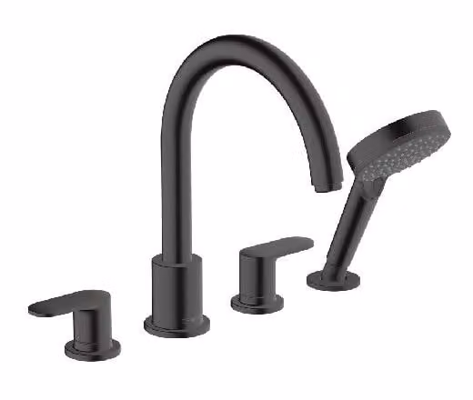 Hansgrohe Vernis Blend - Miscelatore per bordo vasca, installazione a 4 fori, nero opaco 71456670