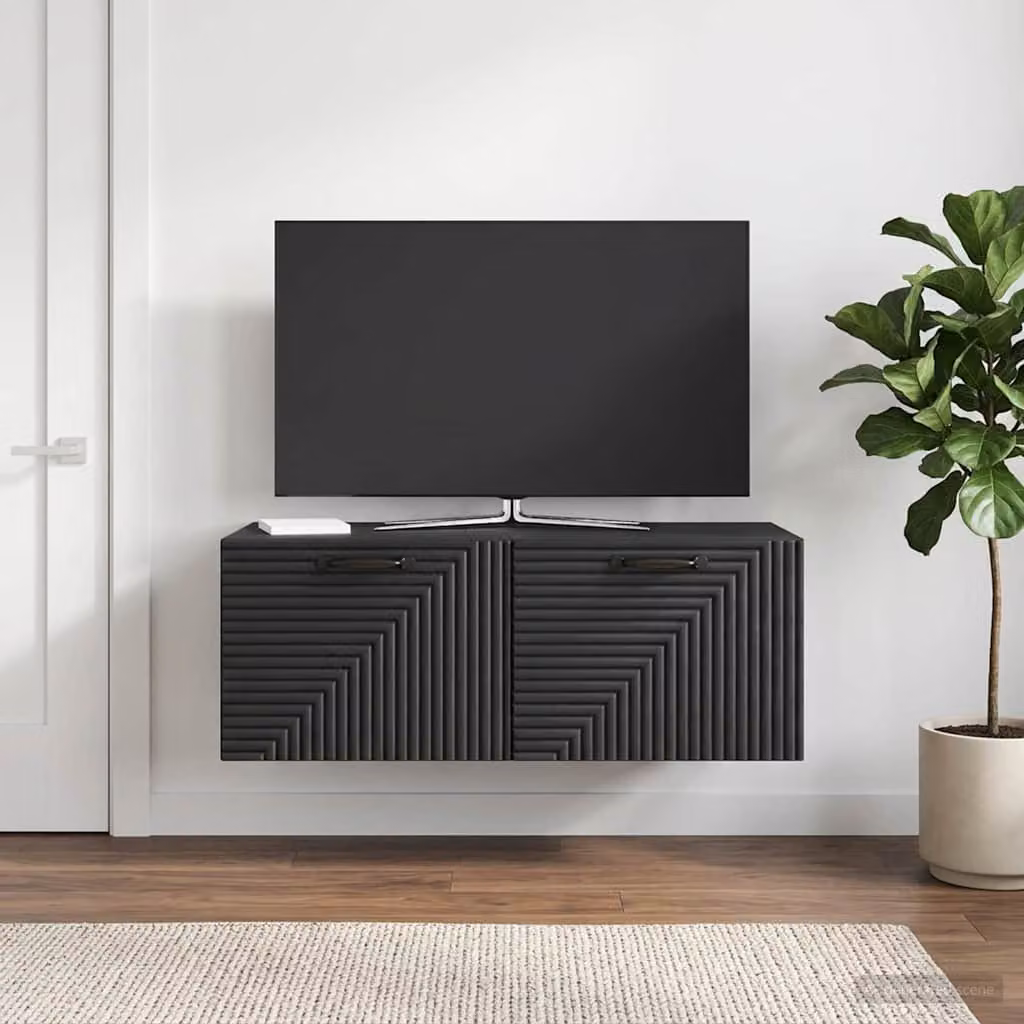 vidaXL Mobile Porta TV da Muro Moderno Nero L: 78,5 cm, P: 41 cm, H: 30 cm