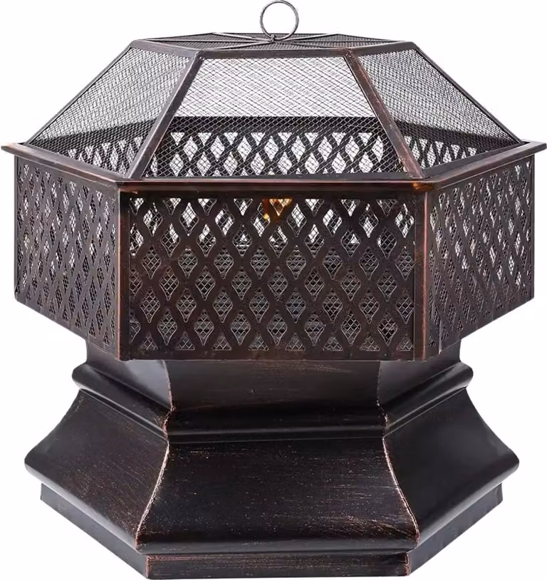 Barbecue da giardino Fioren – Braciere – Braciere da esterno – Stufa da terrazza – Barbecue affumicatore – Barbecue da esterno – Struttura in acciaio con paraspruzzi – 71 cm