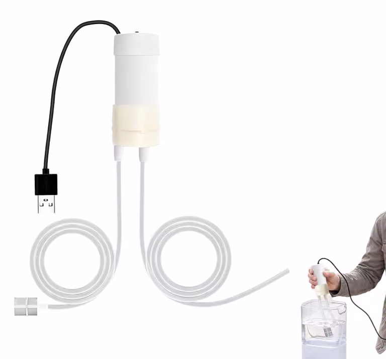 Mini pompa dell'acqua, pompa auto-aspirante da 5 V alimentata tramite USB, con tubo in PVC da 1 metro, ideale per acquari e irrigazione del giardino