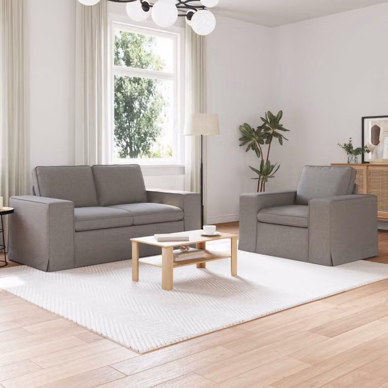 Set di 2 divani angolari Talpa vidaXL in tessuto beige o grigio, L/P/H: 182 x 80 x 82 cm