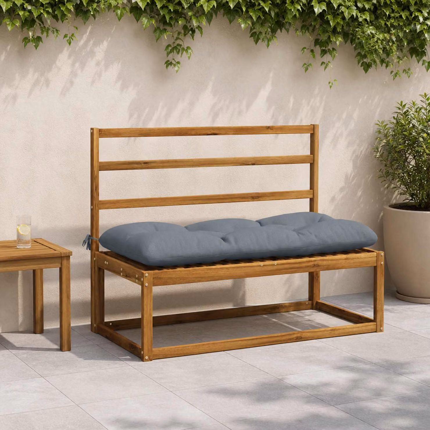 Set di 2 cuscini per panchina vidaXL VIANEN in poliestere blu con imbottitura in schiuma e coperture lavabili