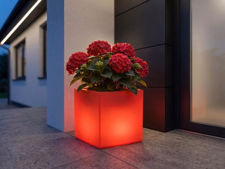 Vaso da fiori solare a LED Smartwares OSL-60083 bianco 37 cm RGBW