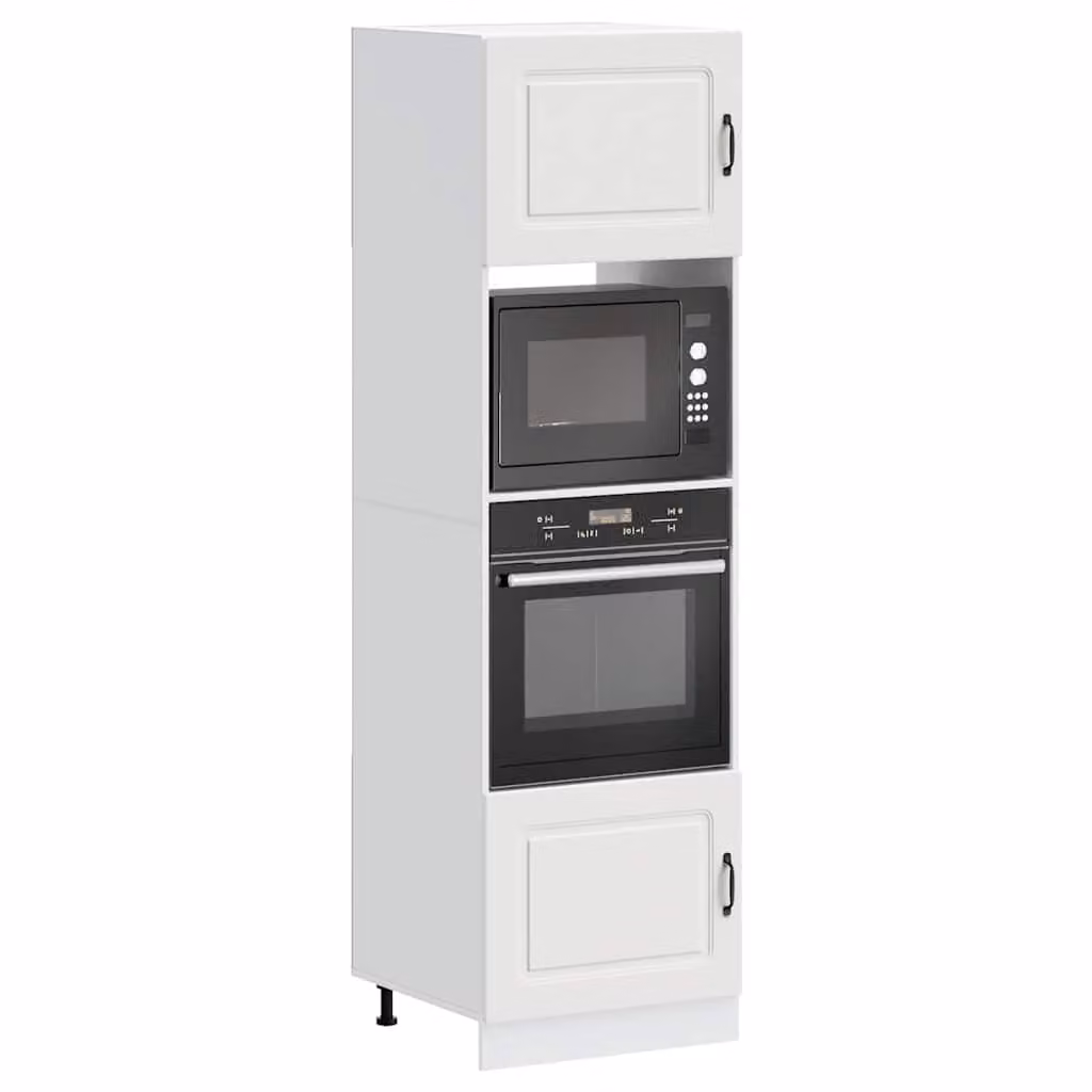 Set di 2 armadi per elettrodomestici Kalmar vidaXL bianchi in legno MDF per cucina
