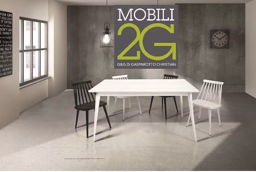 Tavolo allungabile in abete spazzolato laccato bianco Mobili 2G L: 160 cm, P: 85 cm – 1