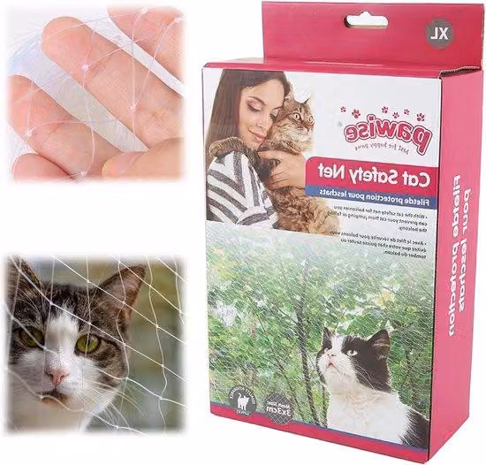 Rete di protezione per balconi, resistente ai tagli, protezione per terrazze, 3x8 m, con kit di fissaggio