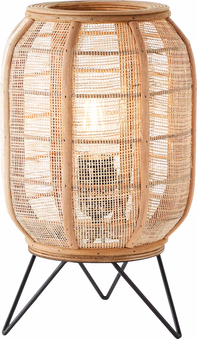 Lampada da tavolo Brilliant Tanah E27 40 W nero/naturale