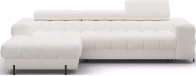 Divano ad angolo sinistro convertibile MEUBLORAMA Bianco stile minimalista L/P/H: 285 x 99 x 181 cm