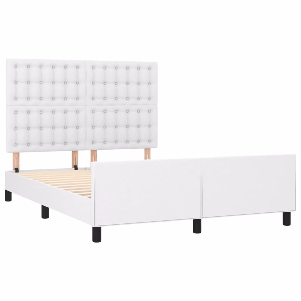 Giroletto con Testiera Bianco 140x190 cm in Pelle finta