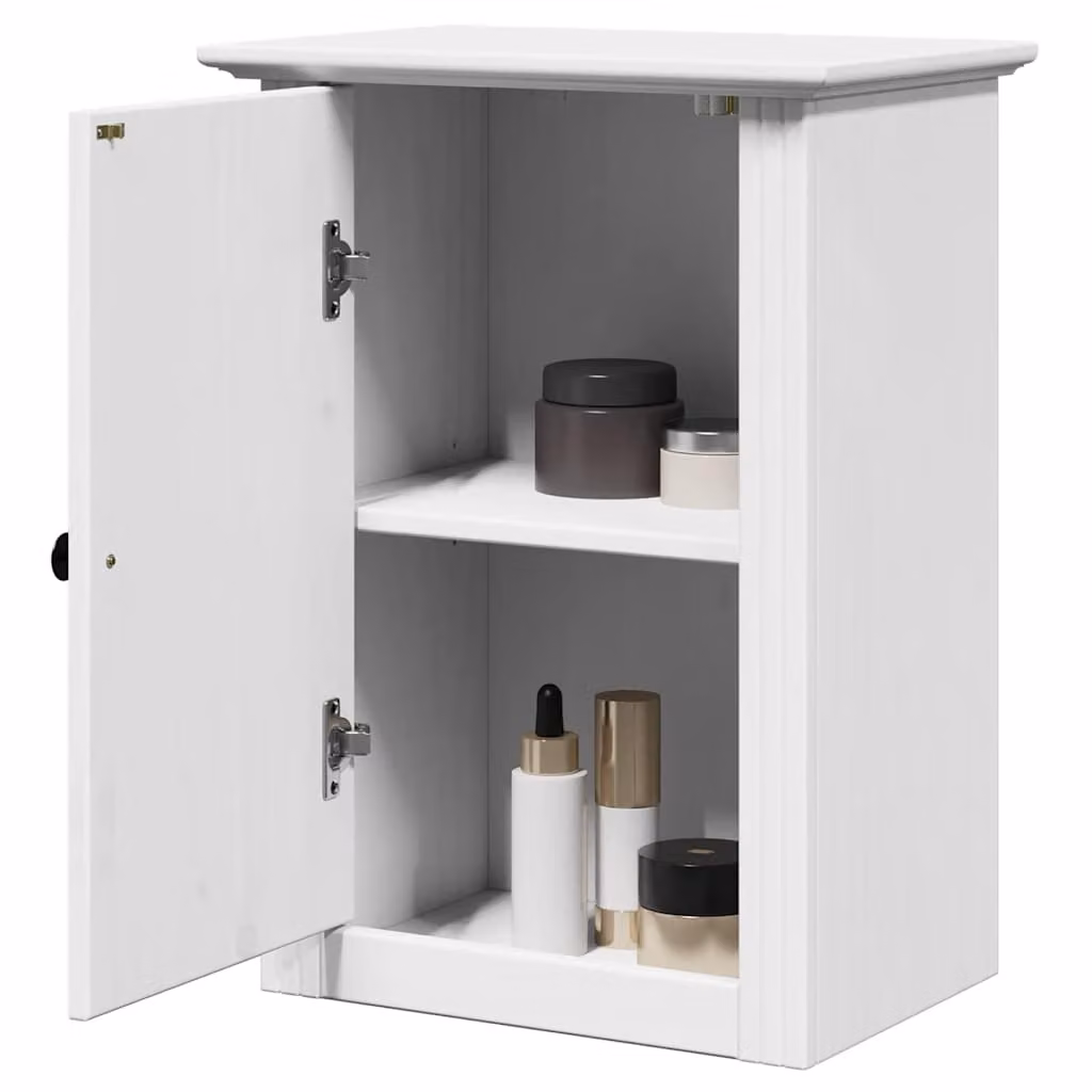 Pensile da bagno vidaXL BODO in legno di pino bianco con ante a battente e ripiani interni, L 44 cm x P 30 cm x H 60 cm