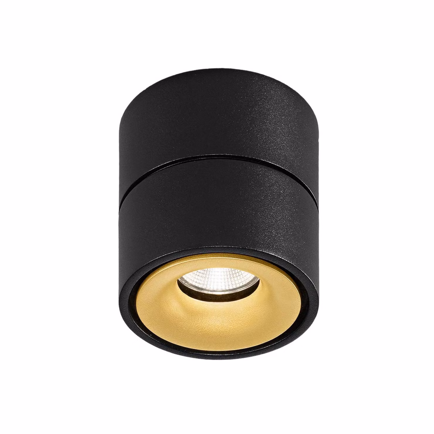 Egger Licht DLS Faretto da soffitto LED Clippo, nero-oro, 2.700K dimmerabile, Nero, Studio / Ufficio, Alluminio, Moderno, Downlight