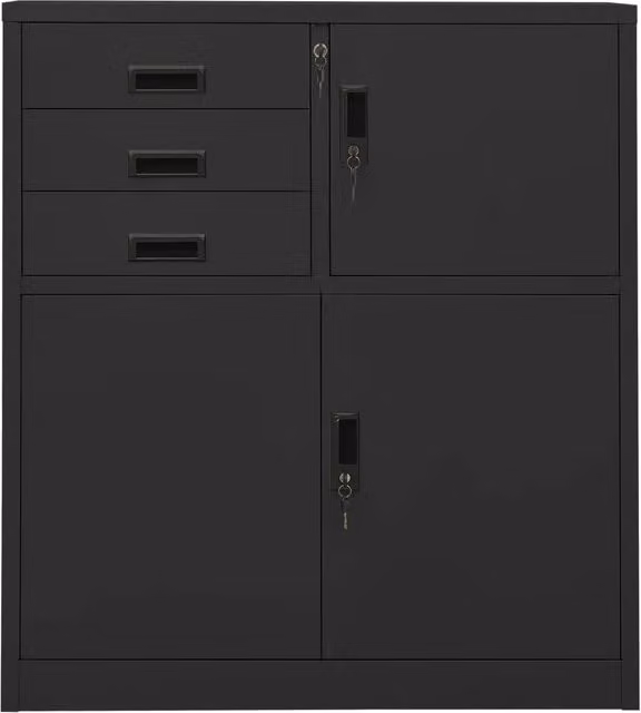 Armadio per Ufficio Antracite 90x40x102 cm in Acciaio 336408