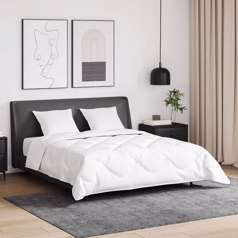 Set di 3 piumoni e cuscini vidaXL in piuma d'anatra e cotone, Bianco, L 240 x P 220 cm