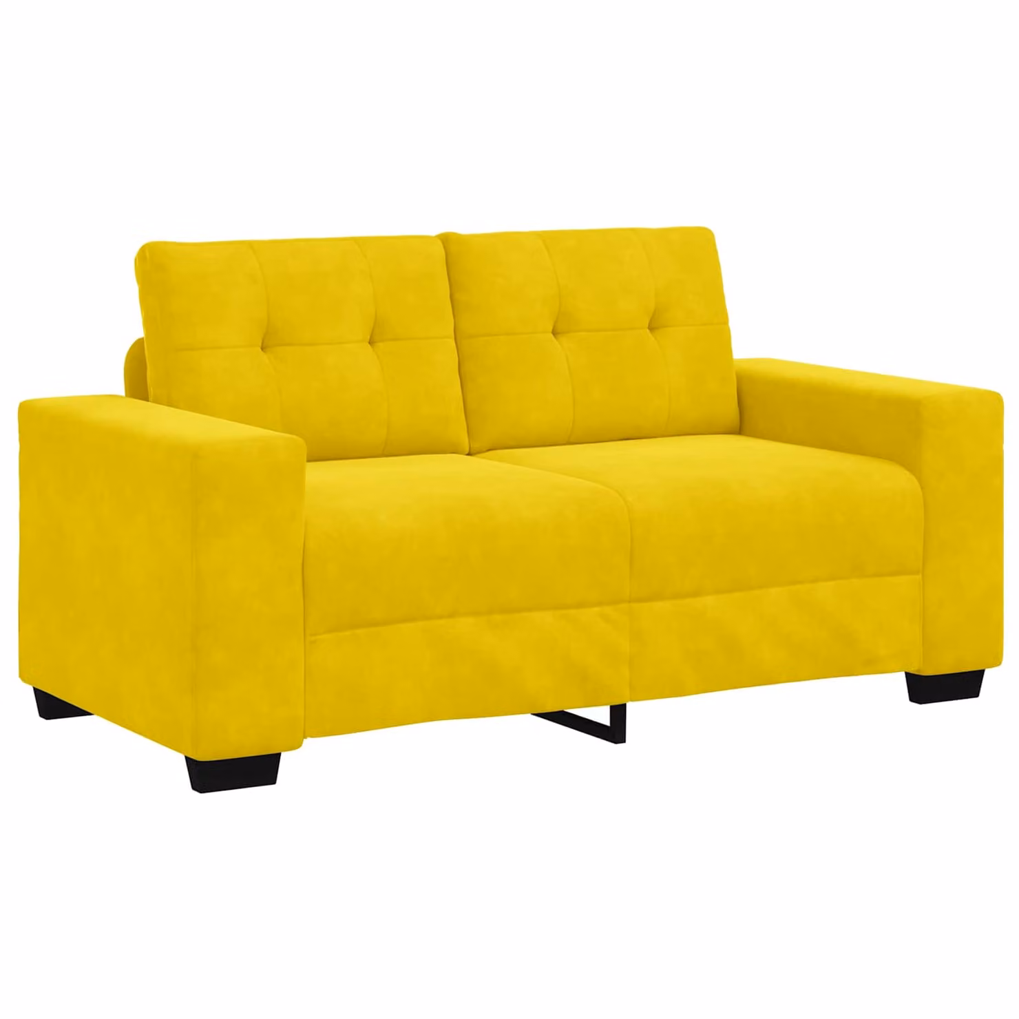 vidaXL Divano a due posti moderno in velluto giallo L: 160 cm