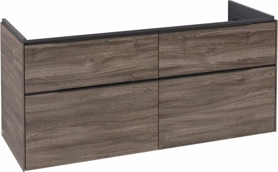 Villeroy & Boch Subway 3.0 armoire sous lavabo, 4 tiroirs, lavabo au centre, 1272x576x478mm, C60201RK, C60201RK