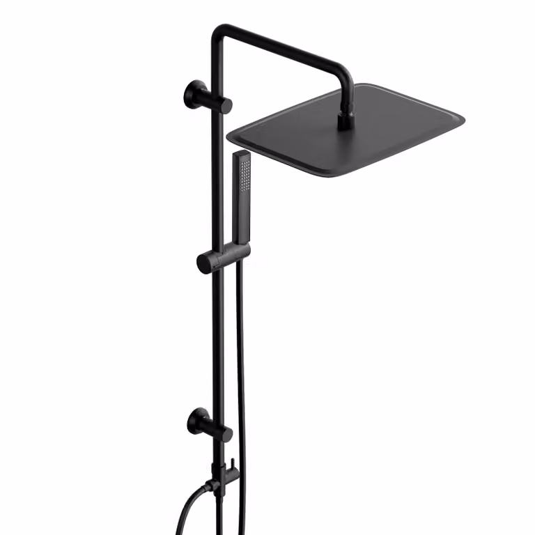 JOHO Regolabili Colonna Doccia idromassaggio Asta Acciaio Inox Senza Miscelatore, Doccia Saliscendi Doccia soffione a Pioggia Rettangolare 35x25 cm