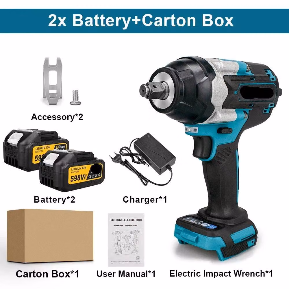 Chiave a percussione – con batteria – Avvitatore a impulsi – 1800 Nm – Senza fili – Avvitatore elettrico
