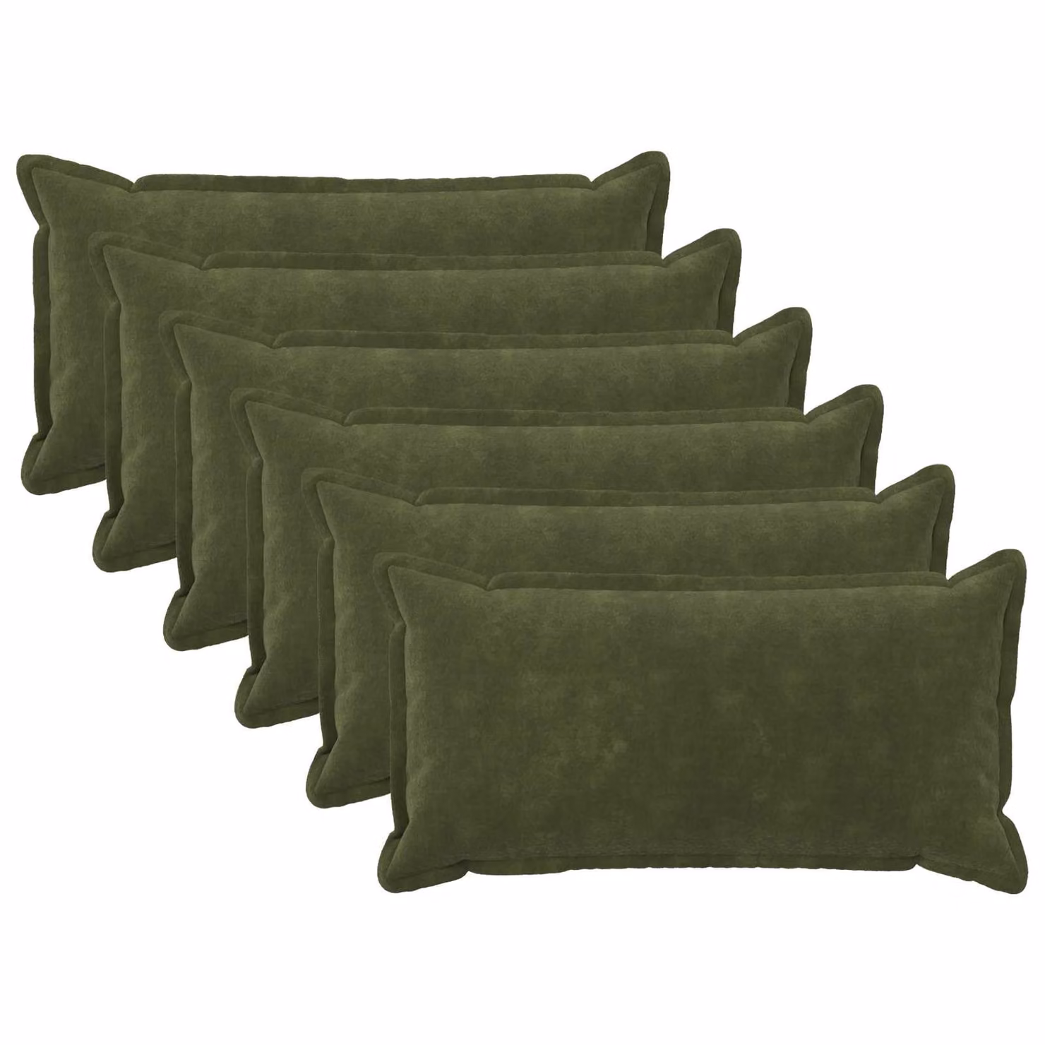 Set di 6 federe vidaXL HOUTEN in microfibra verde, L 40 cm x P 80 cm