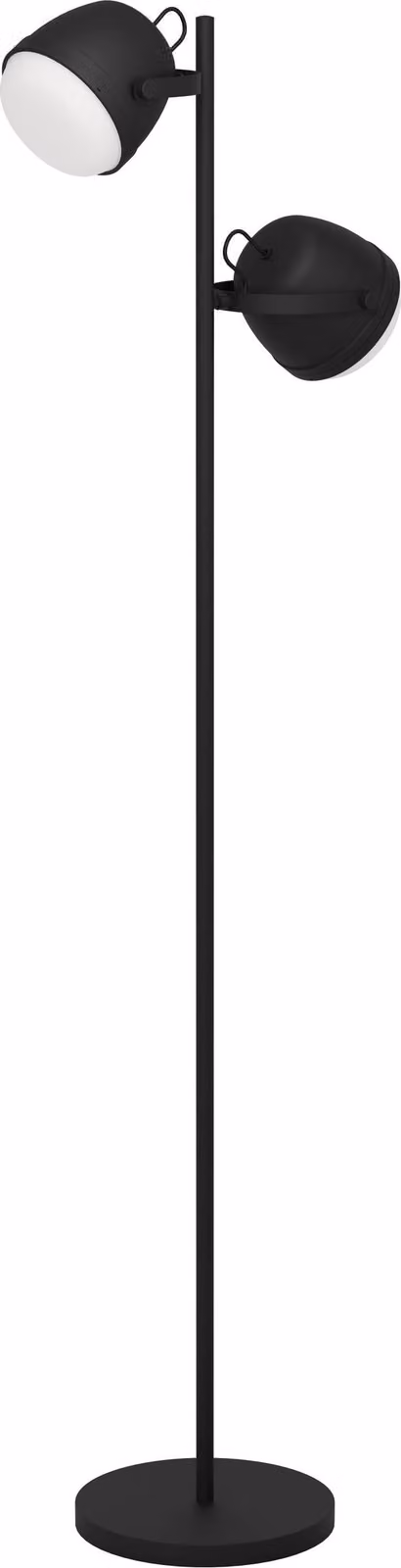 Lampada da terra EGLO Upanema, lampada da soggiorno, lampada da terra in acciaio nero, vetro acidato bianco, attacco E27