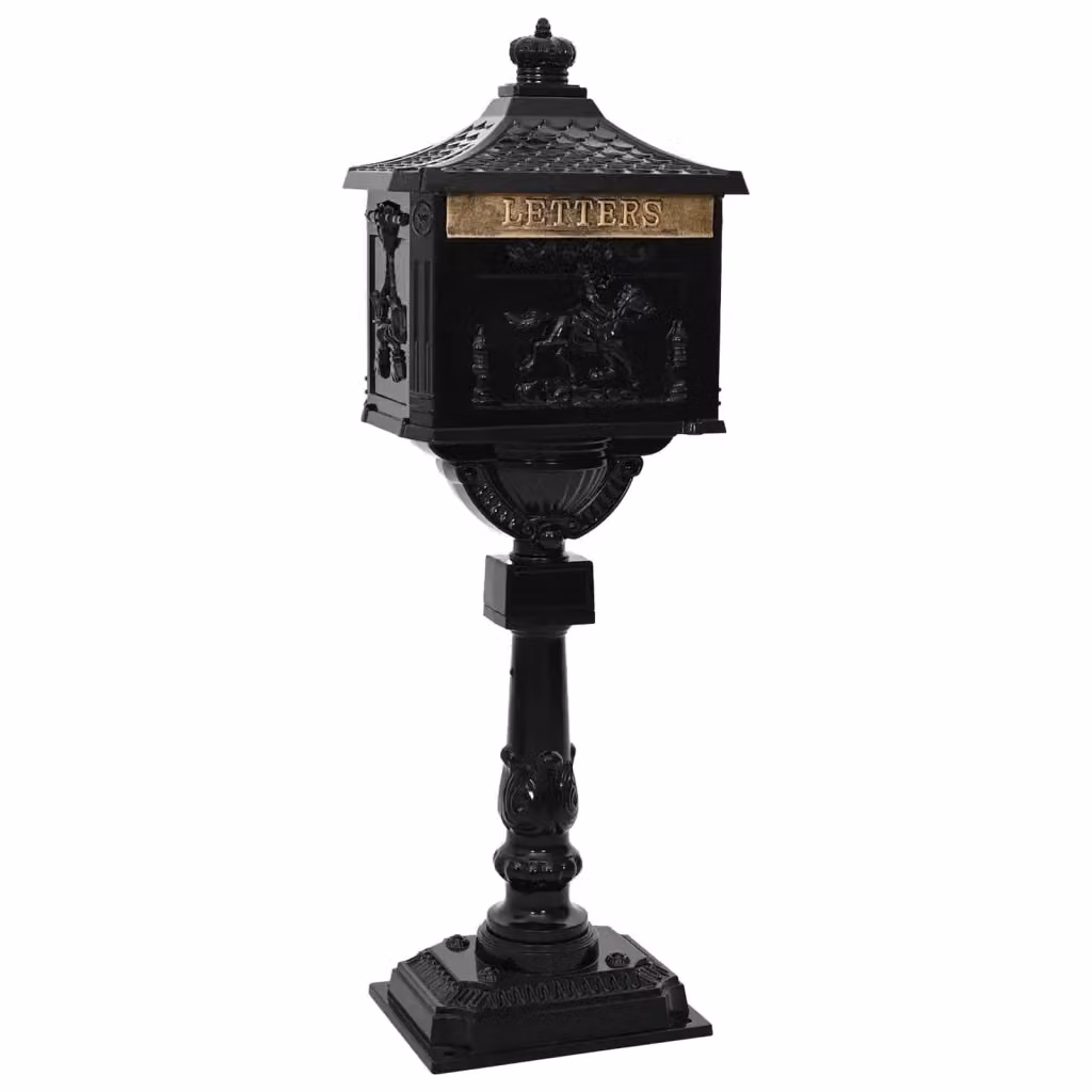Cassetta Postale Verticale con Porta DESIGN IN in Alluminio Nero L: 42,5 cm, P: 29,5 cm, H: 117 cm – 2