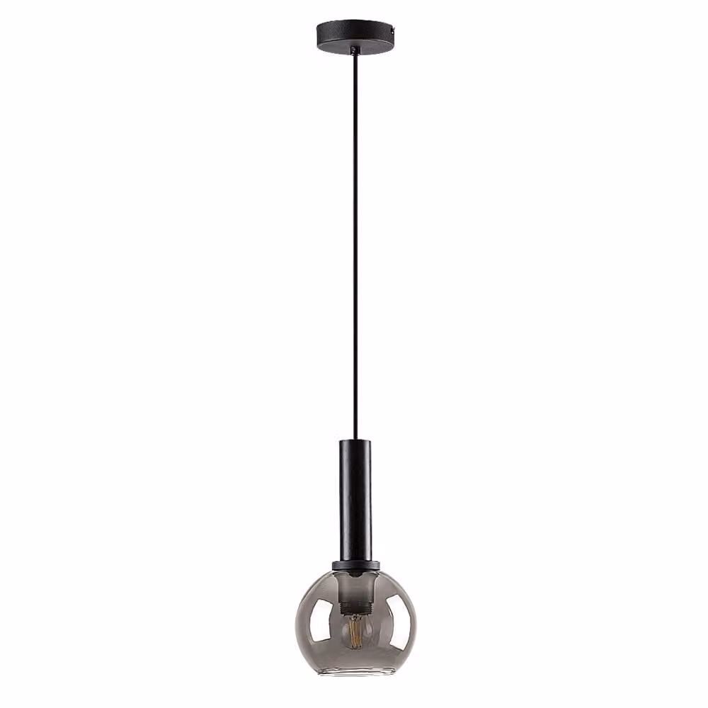 Rabalux 72171 Lampada a sospensione 1 spot Centio, E27, nero-grigio, sferico-rotondo, moderno, ø150mm