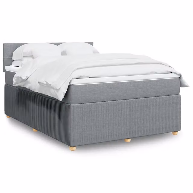 Letto Ibrido Moderno vidaXL con Materasso Grigio e Bianco L/P: 160 x 200 cm