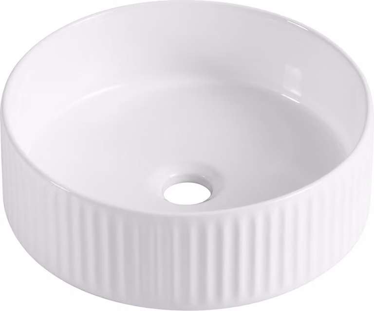 Lavabo appoggio Ø35,5 x H.13 cm bianco NATURA