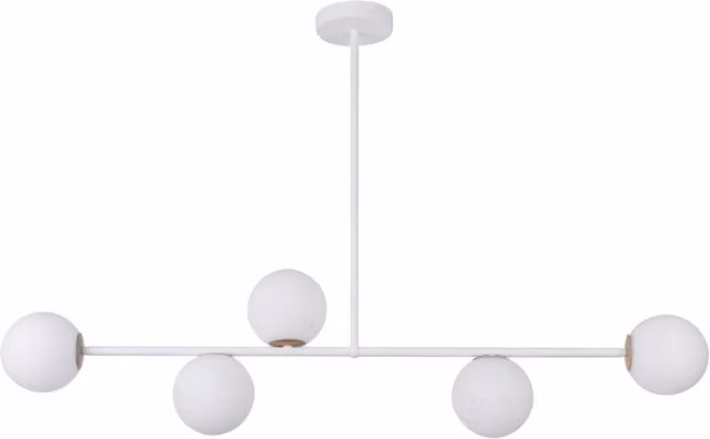 Plafoniera Sigma Lighting Gama bianca con 5 sfere in vetro e metallo per lampadine G9