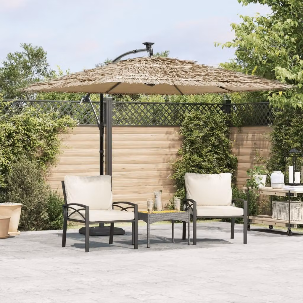 Maison Exclusive - Ombrellone con palo in acciaio, color marrone, dimensioni 269x269x235 cm