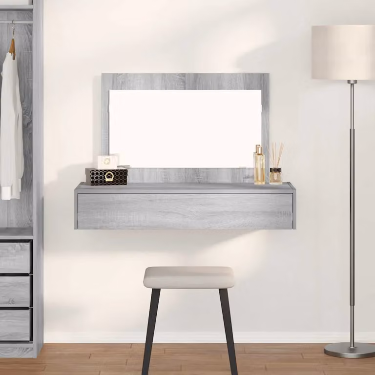 vidaXL Tavolo da Trucco Moderno Grigio in MDF L/P/H: 100 x 40 x 70 cm