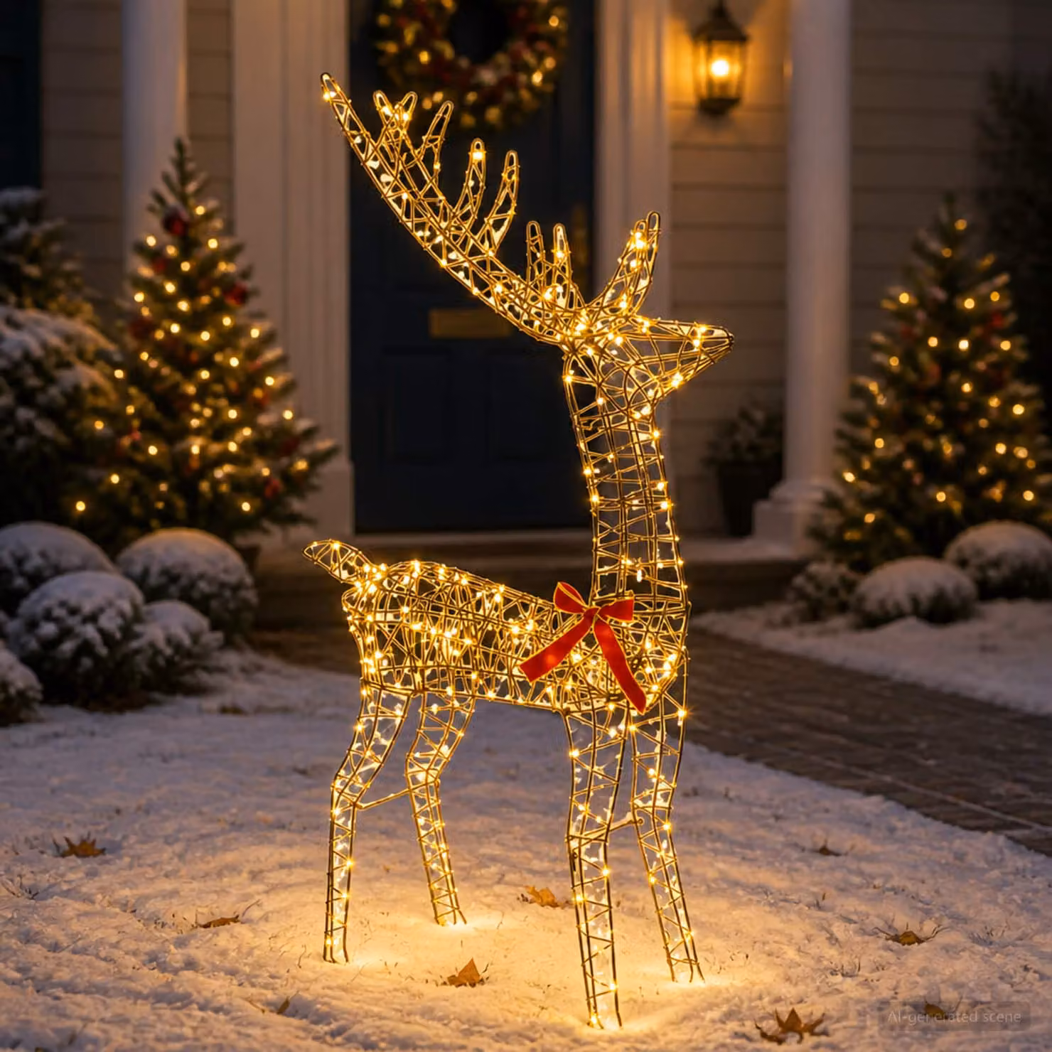 vidaXL Renna di Natale 3D LOVIISA 300 LED Bianco caldo